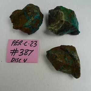 Natural Persian Chrysocolla , 3 pcs,  TW : 230.00 Grams - Picture 1 of 4