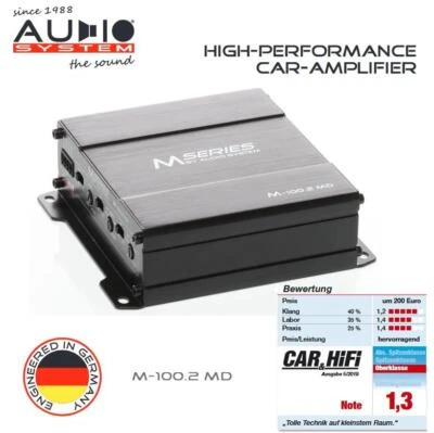 Audio System M-100.2 MD 2-Kanal Digital Mikro Verstärker 300 Watt RMS Endstufe  - Bild 1 von 4