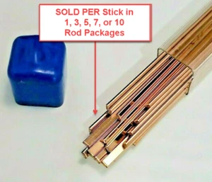 15% Silver PhosCopper Brazing Rod Flat | BCuP-5 | 1/8" x 0.05" x 20" - Picture 1 of 7