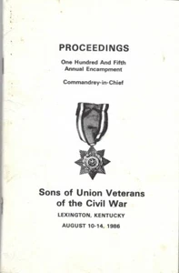 Proceedings for Sons of Veterans of the Civil War, National, 1986, Lot 121 - Picture 1 of 2