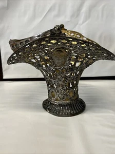 Antiker deutscher Georg Roth Hanau Silberplatte 19. Jahrhundert Repousse Korb Bräute - Bild 1 von 19