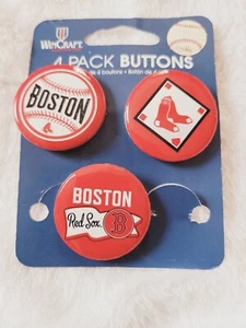 Boston Red Sox 3-TEILIGES KNOPFSET 1 1/4" RUND Neu - HERGESTELLT IN DEN USA - Bild 1 von 3