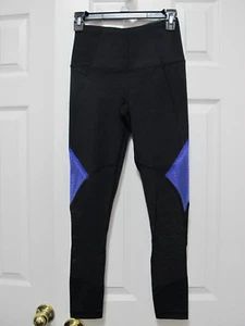 NWT Victoria's Secret Sport Knockout Black/Purple Mesh High-rise Tight XS-Short - Picture 1 of 7