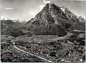 Foto real vista aérea, montaña Glarnisch, Glarus, Suiza postal RPPC - Imagen 1 de 2