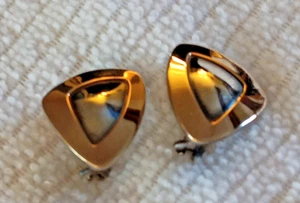Orecchini triangolo James Avery argento sterling oro giallo 14k retro omega - Foto 1 di 13