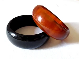 N27/ LOT DE 2 BRACELETS plastique vintage 70 2 PLASTIC BRACELETS - Imagen 1 de 6