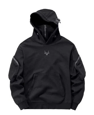 Niepce Unisex X-2 Pullover Black Techwear Hoodie Urban Streetwear Sweatshirt - Image 1 of 4