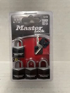 Master Lock Confezione da 4 Lucchetti 121Q Corpo Solido Coperto, 3/4in (19mm) Larghezza W3D - Foto 1 di 1