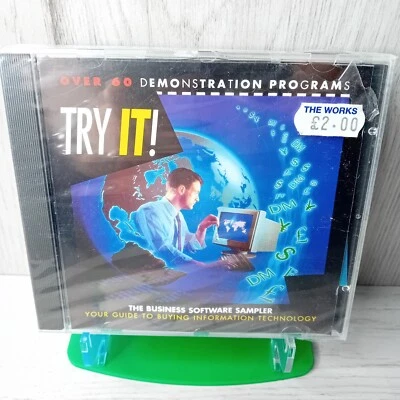 60 DEMO PROGRAMS BUSINESS SOFTWARE SAMPLER PC CD ROM GAME -RARE RETRO NEW SEALED - Image 1 of 3