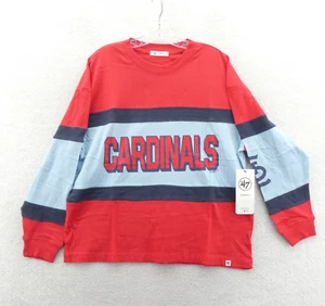St Louis Cardinals Shirt Womens Small Medium Red '47 Brand Colorblock MLB New - Picture 1 of 9