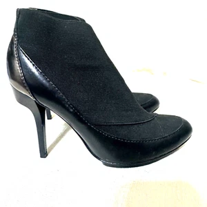 Stivaletti BCBG Maxazria platform tacco alto stiletto nero bronzo pelle 6,5/36,5 - Foto 1 di 11