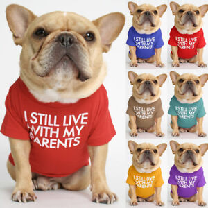 Letters Printed Summer Dog T-shirt Pure Cotton Dog Clothes for French Bulldog