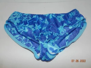 unbranded panties sheer stripes blue floral M bikini sexy - Picture 1 of 4