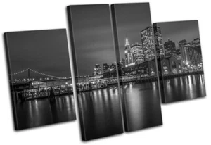 San Francisco Skyline Night City MULTI CANVAS WALL ART Picture Print - Picture 1 of 1