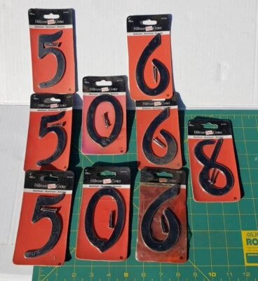 Hillman Aluminio Sólido 4” Números Lote 9 Total NOS 0, 5, 6, 8 Foto 1 de 3