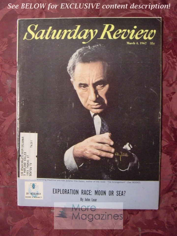 Saturday Review March 4 1967 ELIA KAZAN JEROME B. WIESNER KENNETH REXROTH - Image 1 of 1
