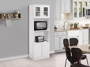 Danbury Tall Kitchen Pantry, Microwave Storage Cabinet, White - Picture 1 of 7