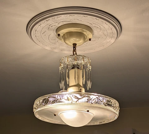163 Vintage Antique Art Deco Glass Shade Ceiling Light Fixture Lamp Chandelier Cover