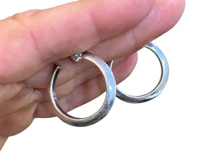 Pendientes de aro con bisagras de plata de ley 925 de 1 pulgada 4,54 gramos - Imagen 1 de 7