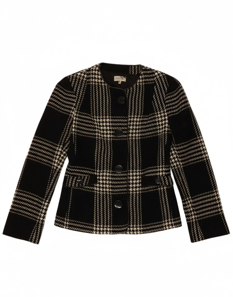 Женский блейзер ANDREA MARE на 4 пуговицах куртка IT 42 средний размер черный клетчатый шерстяной CM08 - Изображение 1 из 4