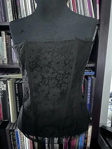 Vintage frederick of hollywood Vintage Lace jacquard bustier top Hook And Eye - Picture 1 of 8