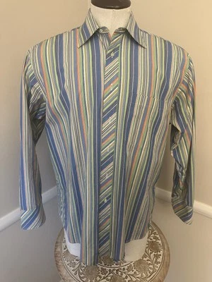 Camisa de vestir Ted Baker London para hombre multicolor a rayas con botones 16 32/33 Foto 1 de 4