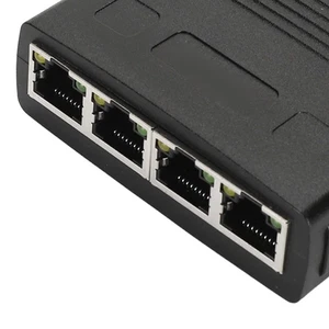 Ethernet Splitter 1 To 4 High Speed 1000Mbps RJ45 Network 1 To 4 Gigabit Spl NEW - Afbeelding 1 van 12