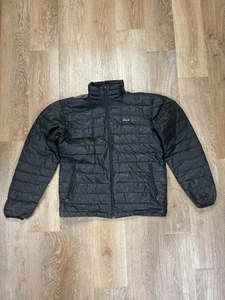 Patagonia Jacket Mens Medium Black Down Sweater Full Zip Insulated Packable - Picture 1 of 10