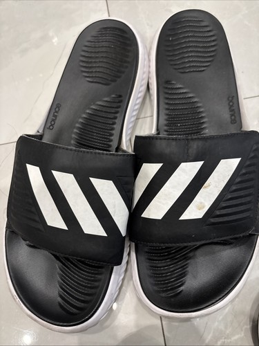 Sandali Adidas da uomo Bounce Slides taglia 13 bianchi e neri