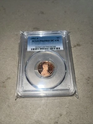 1992-S Lincoln Cent PCGS PR69RD DCAM Red Proof Memorial Penny 1C #93503.69 - Image 1 of 2
