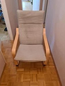 Schaukelstuhl Holz POÄNG Ikea Stuhl Wippen Bezug - Bild 1 von 3