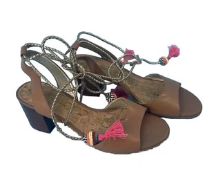 Sam Edelman Sandale Damen 9 Leder Shani Saddle Blockabsatz Boho Artsy Festival - Bild 1 von 10