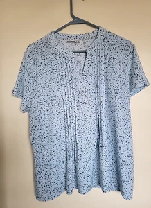 Blaues Henley-Damentop aus flüssigem Strick Croft & Barrow Größe PL - Bild 1 von 3