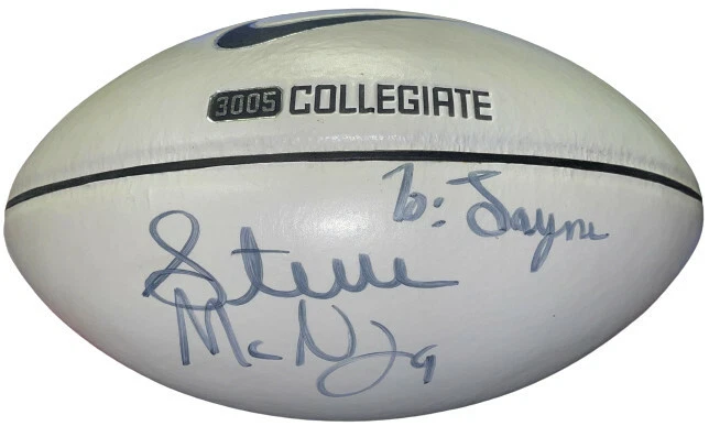 Steve McNair signed Nike Collegiate Full Size Football #9 To Layne (Titans)  JSA - Image 1 of 1