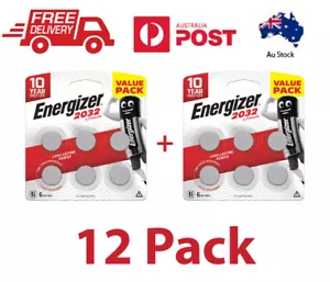 12 Pack Energizer Lithium 2032 watch garage remote coin battery - Picture 1 of 1