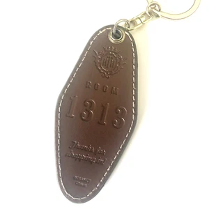 Disney Parks HOLLYWOOD TOWER of TERROR Hotel Leather Keychain Room 1313 - Picture 1 of 2