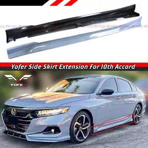 For 2018-22 Honda Accord Yofer Sonic Grey Pearl Add-on JDM Side Skirt Extensions - Picture 1 of 7