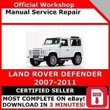FACTORY WORKSHOP SERVICE REPAIR MANUAL LAND ROVER DEFENDER 2007-2011