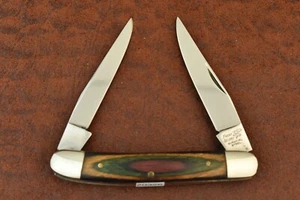 1980's FROST CUTLERY PAKKA WOOD FROSTWOOD MEDIUM MUSKRAT KNIFE (20326) - Picture 1 of 5