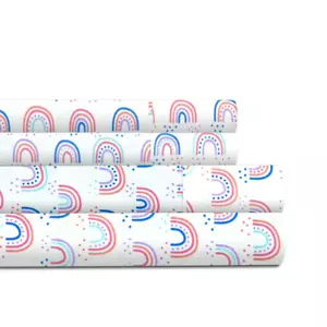 Lullaby Bedding Percale Tiny Hearts Printed 100% Cotton 4 pc Sheet Set, Full - Picture 1 of 3