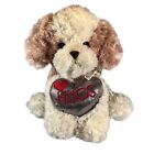 Dan Dee Collectors Choice Puppy Dog Plush 12? Brown Valentine Hugs Heart Toy