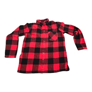 Nordstrom Big Boys Red & Black Checked Dress Flannel Shirt, Size Small (Boys 20) - Picture 1 of 8