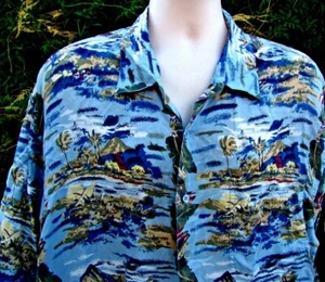 Hilo Hattie Herren Urlaub Camp Hemd Volcano Aloha Friday Diamond Head Seide XL - Bild 1 von 11