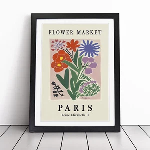 Flower Market in Paris No.1 Exhibition Framed Canvas Wall Art Print Picture - Picture 1 of 8