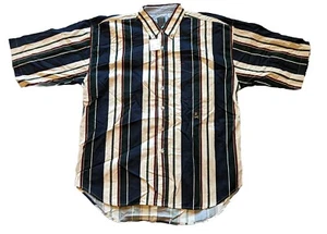 Vintage 1990er ZIZA gestreiftes Baumwollhemd XL-2XL S/S Knopfleiste neu mit Etikett Deadstock - Bild 1 von 6
