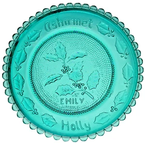 Emily Holly Berry Flower Decor Falmouth MA Cape Cod Pairpoint Glass Cup Plate - Picture 1 of 8