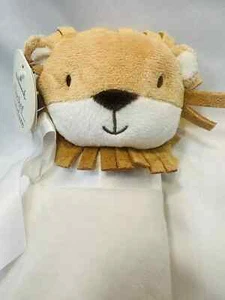 NEU Hallmark Lion Lovey 19"" quadratisch weiß Plüsch Satin Zierleiste Baby Sicherheitsdecke - Bild 1 von 4