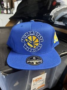 NEW GS Warriors Mitchell & Ness NBA Fitted Hat 50th Anniversary Patch Sz 8