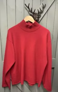 Marcus Law Red Pollar Neck Jumper 100% Cashmere Sz XL (46"chest) - Picture 1 of 9