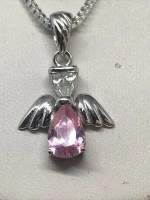 COLLANA IN ARGENTO CON ANGIOLETTO IN ZIRCONI COLORATI E ALI IN ARGENTO NEO MAMMA - Immagine 1 di 4